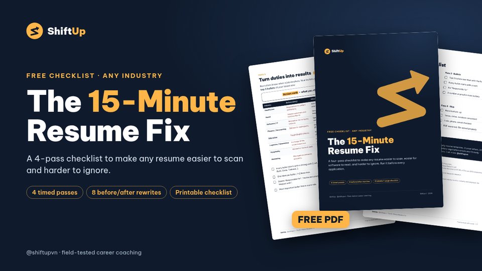 Cover of The 15-Minute Resume Fix checklist
